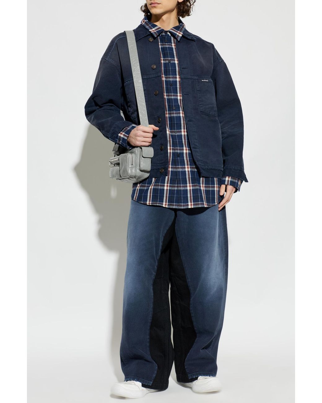 Balenciaga Blue Wide-Leg Jeans for men