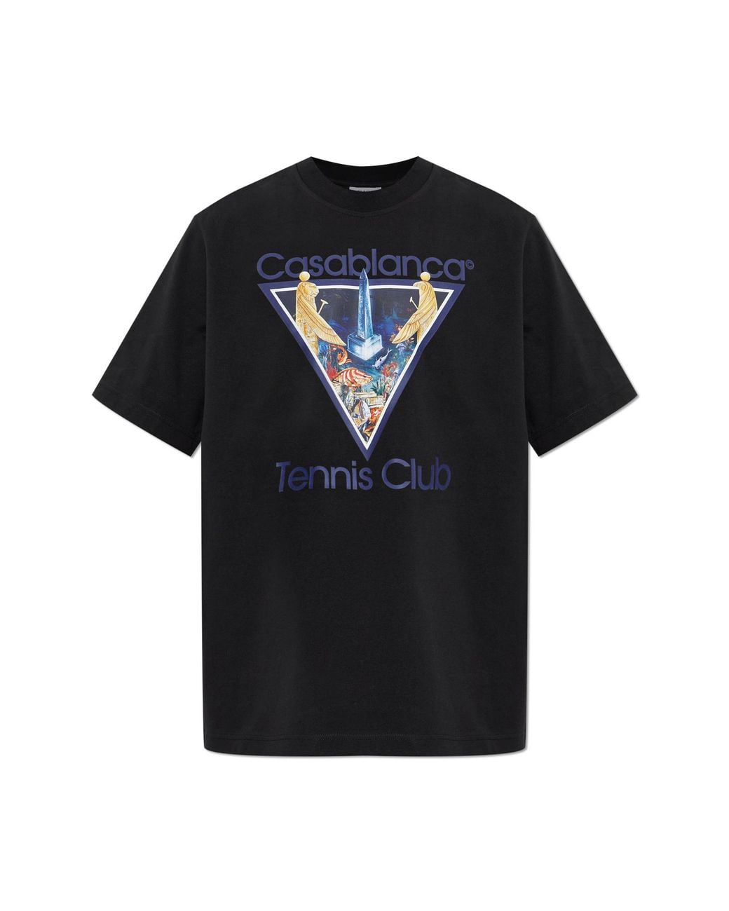 Casablanca Black T-Shirt With Colorful Print for men
