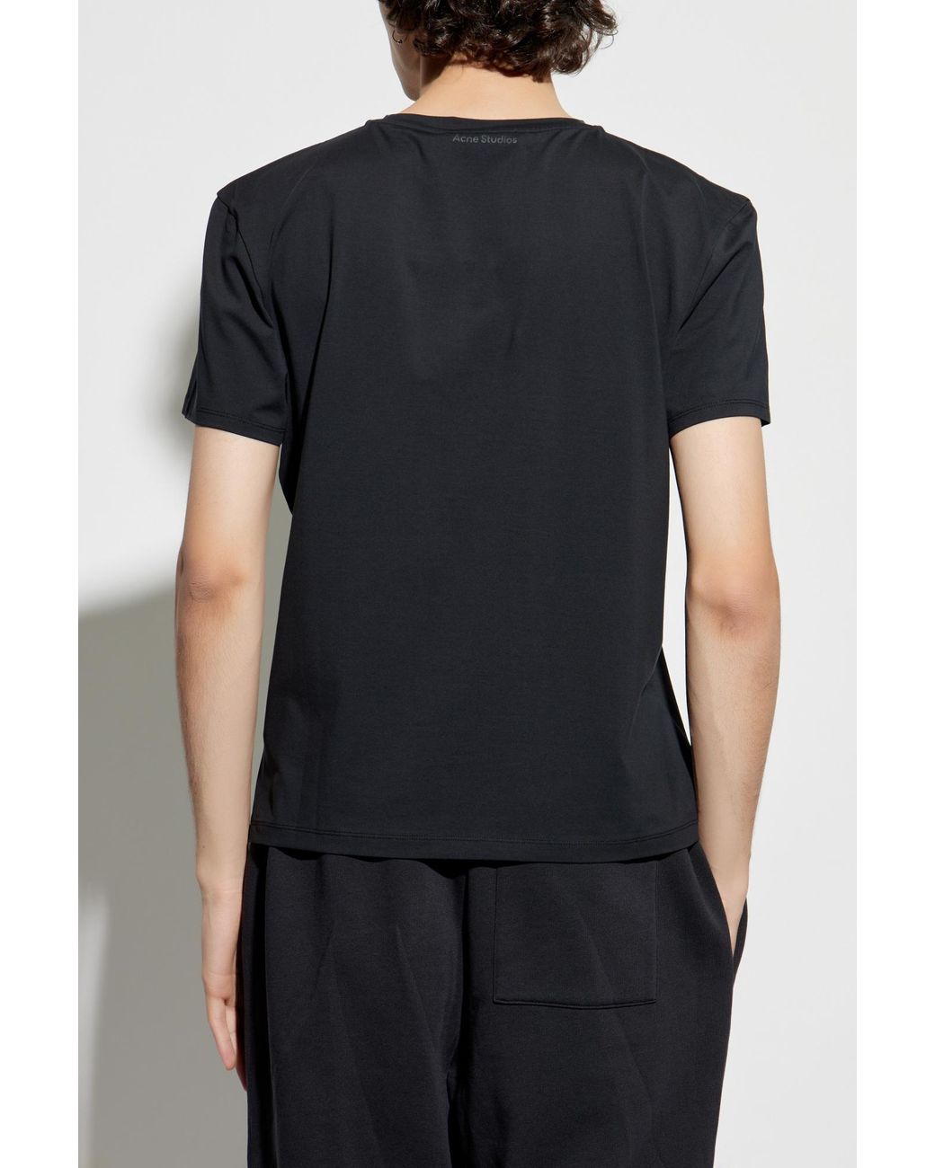 Acne Black T-Shirt With Logo for men