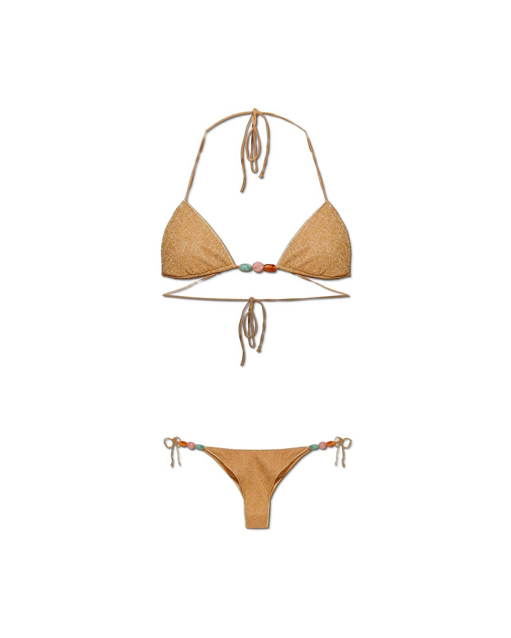 Oseree White Two-Piece Swimsuit With Lurex Thread