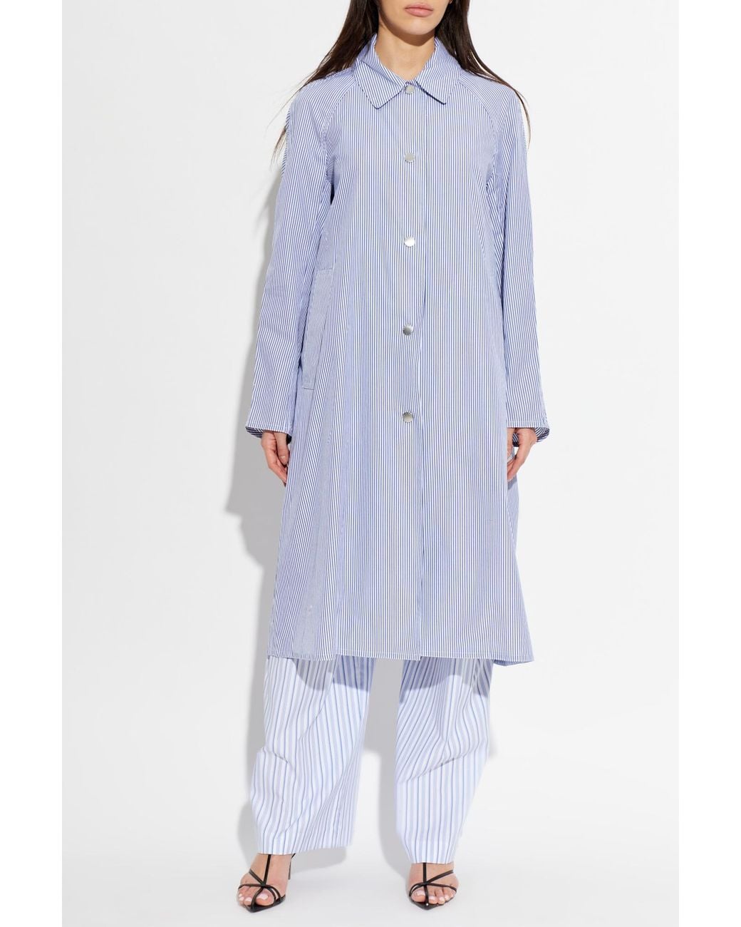 Rag & Bone Blue Cotton Coat With Striped Pattern