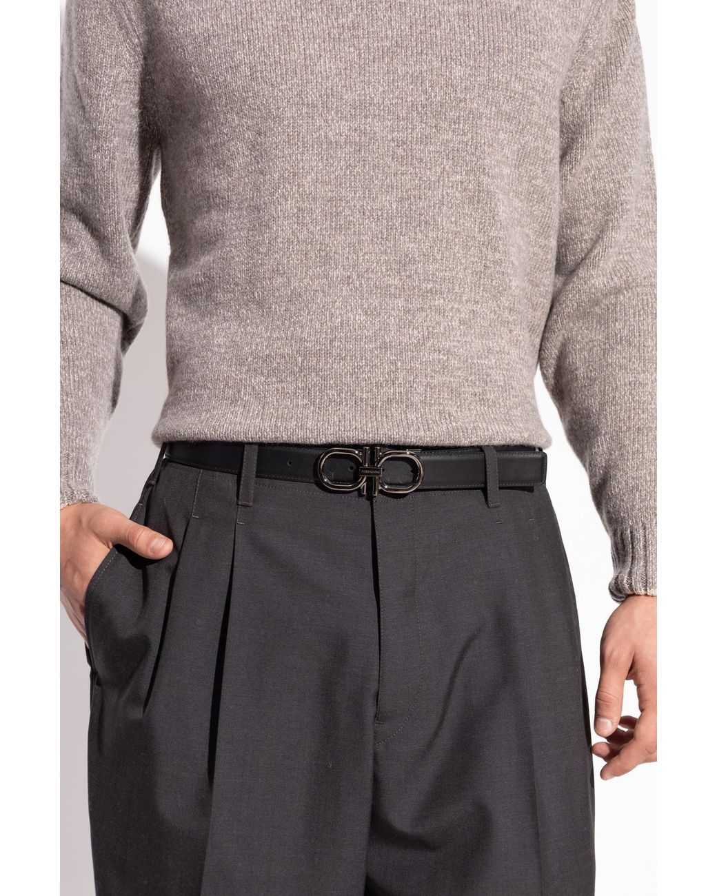 Ferragamo Black Double-Sided Belt for men