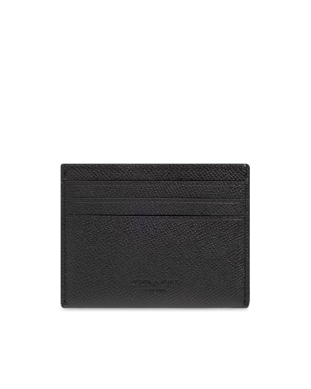 COACH Black Card Case With Logo for men