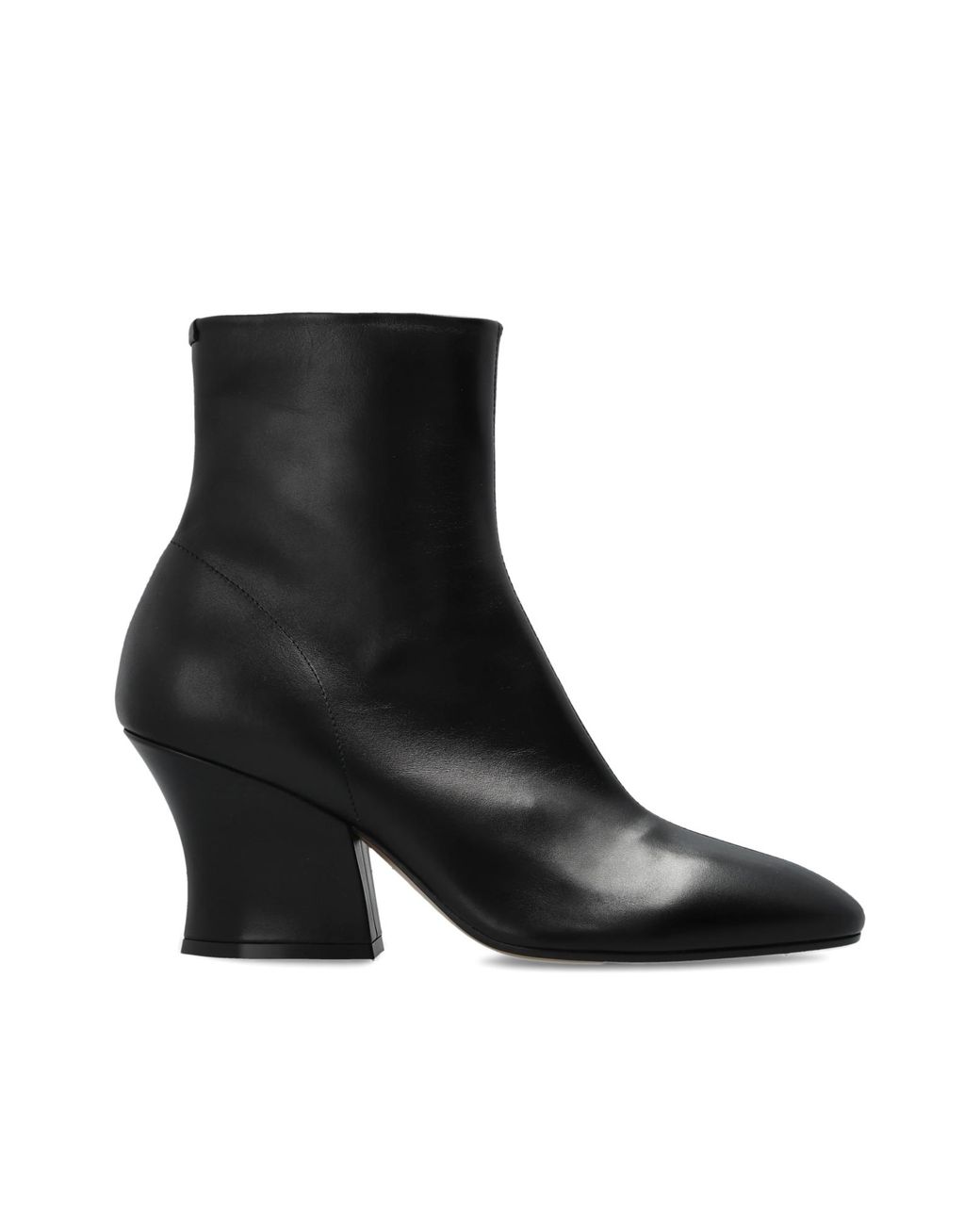 Jil Sander Black Leather Ankle Boots "Lune"