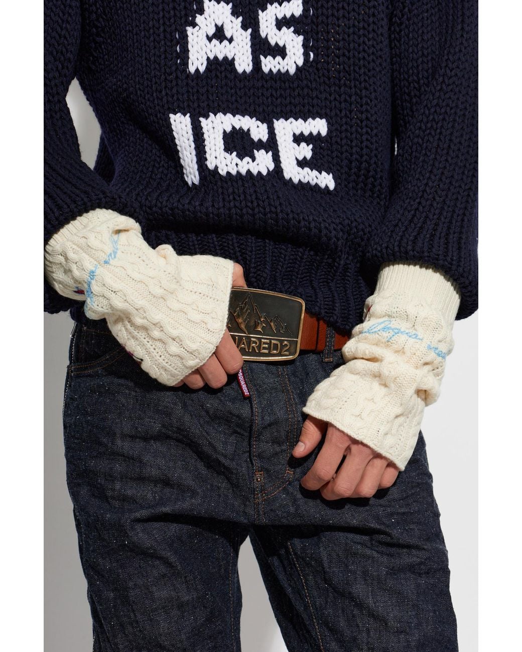 DSquared² Natural Wool Arm Warmers for men