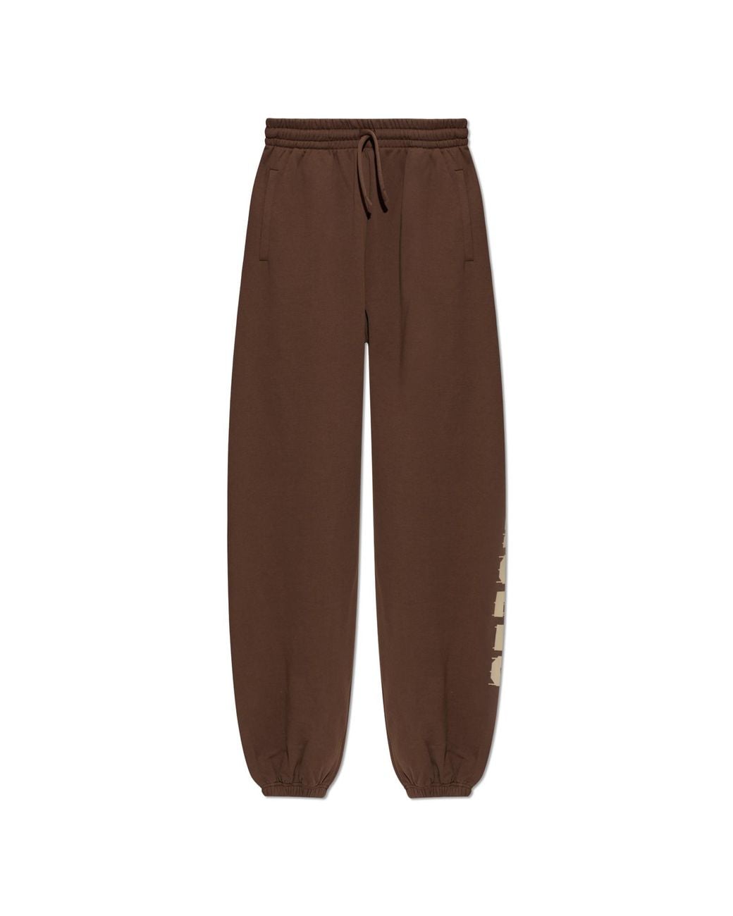 Palm Angels Brown Sweatpants With Printed Logo for men