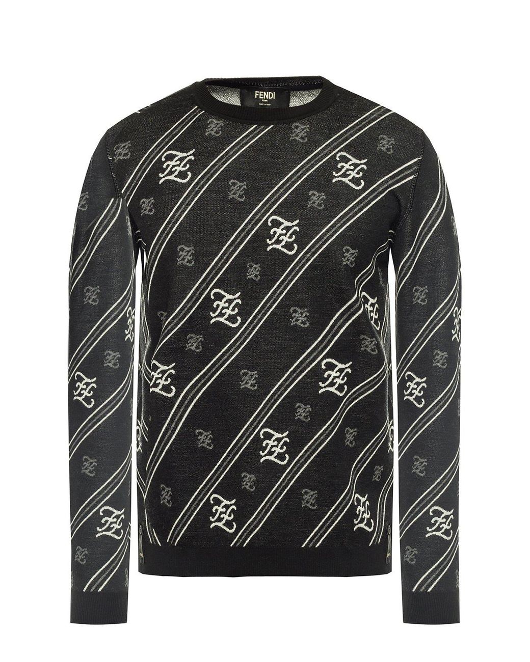 Fendi Wool Pullover in Black for Men - Save 12% - Lyst