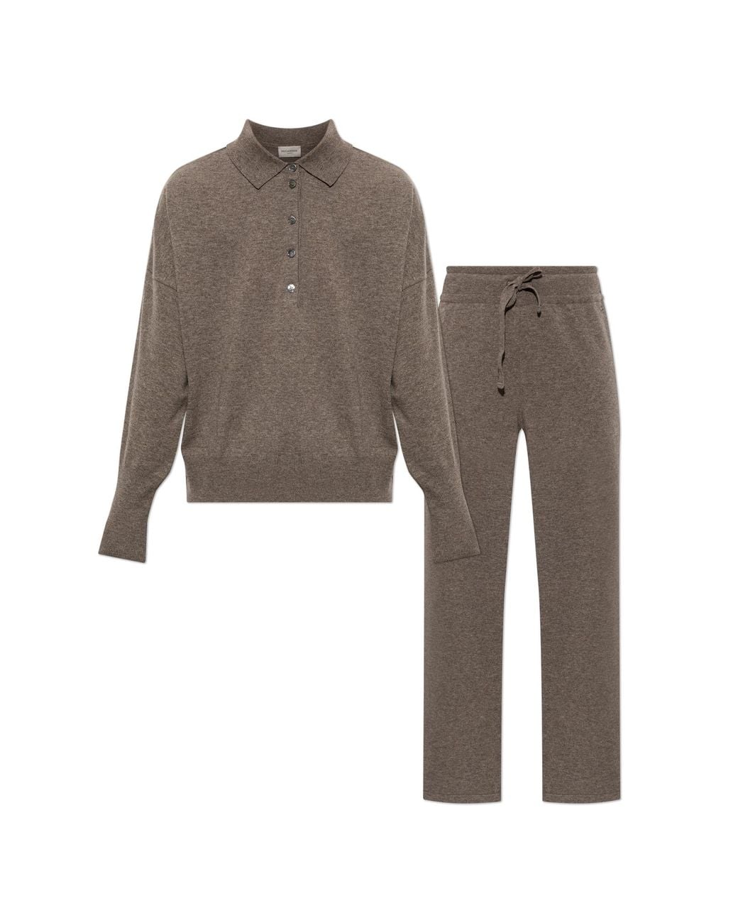 Paul & Shark Brown Wool Set: Polo And Trousers
