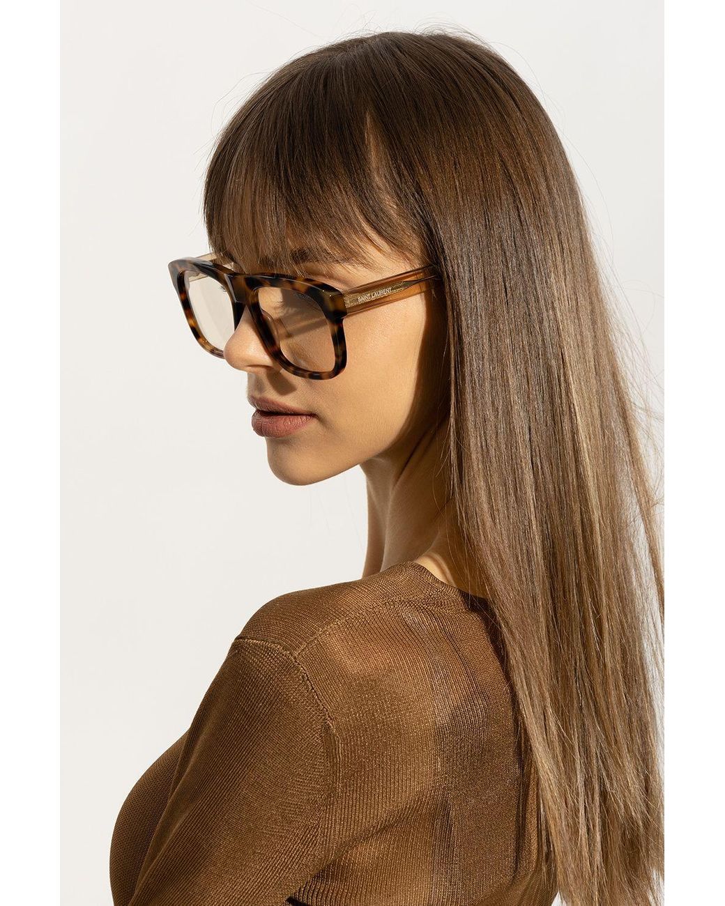 Saint laurent sunglasses sales brown