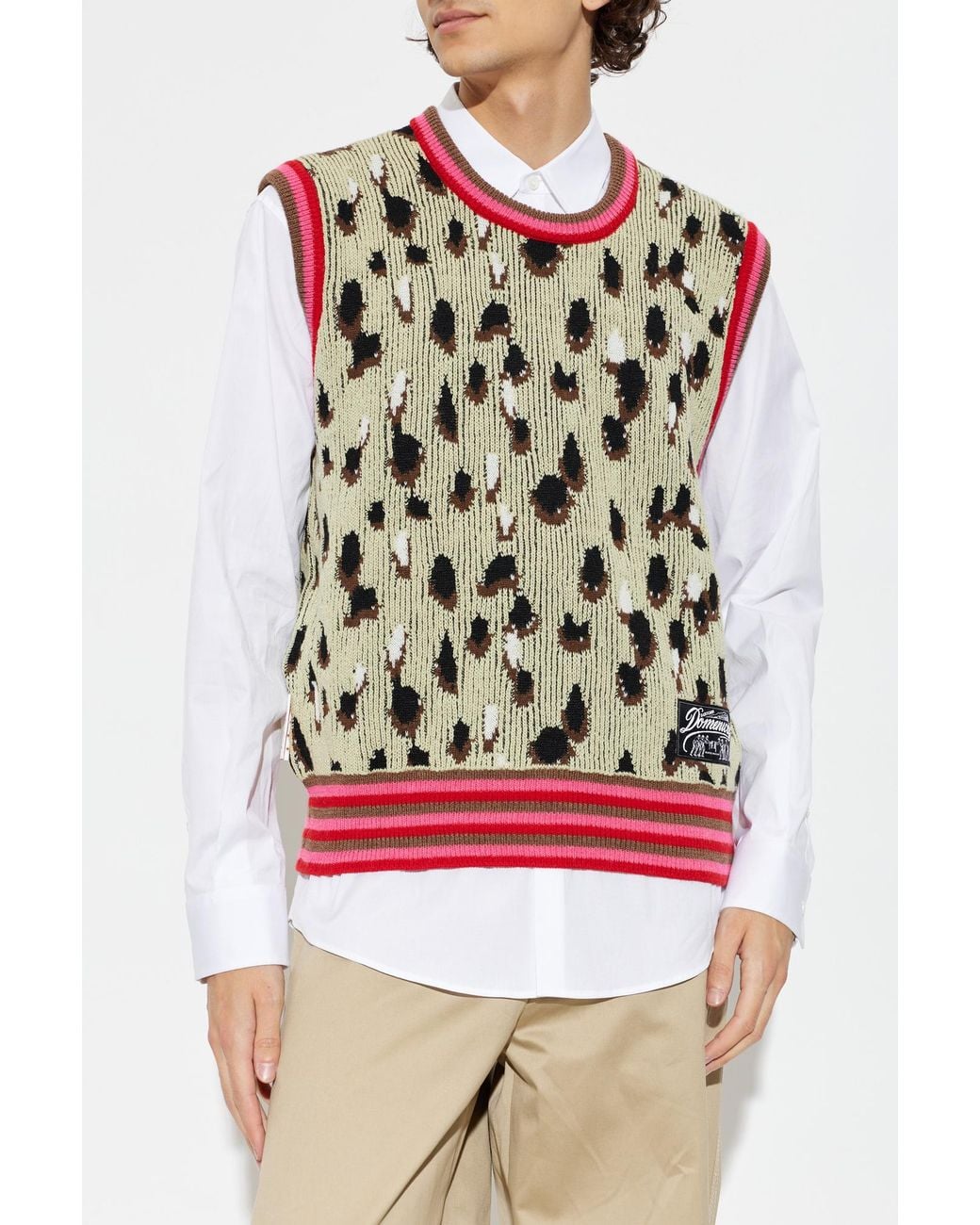 PDF Patterned Vest in White for Men | Lyst