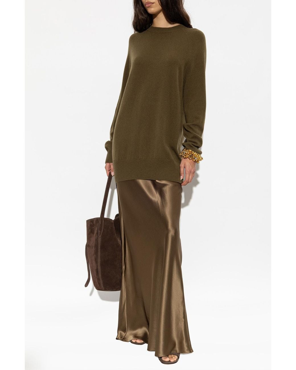 Christopher Esber Natural Dress Made Of Combined Fabrics