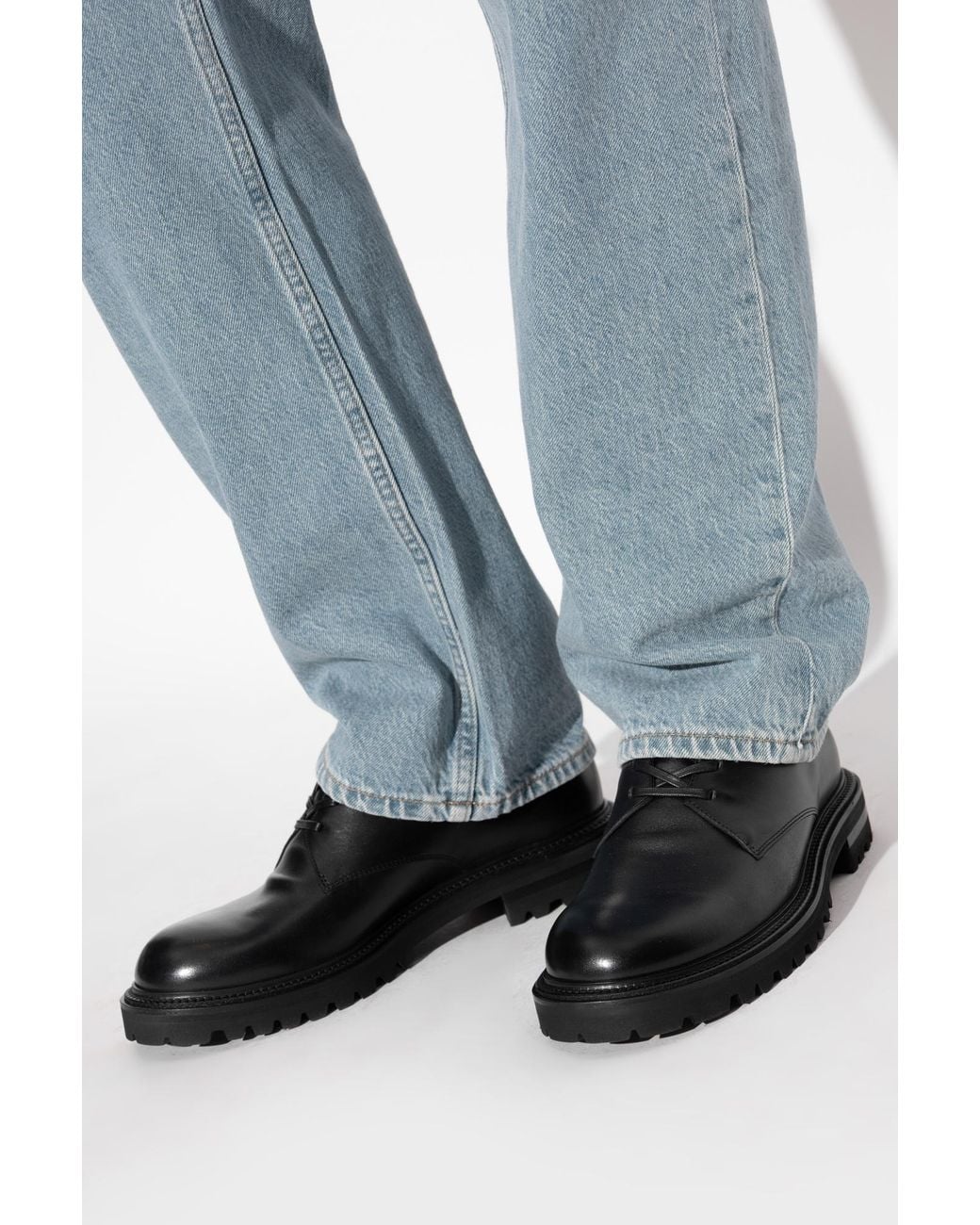 Giorgio Armani Black Leather Shoes for men