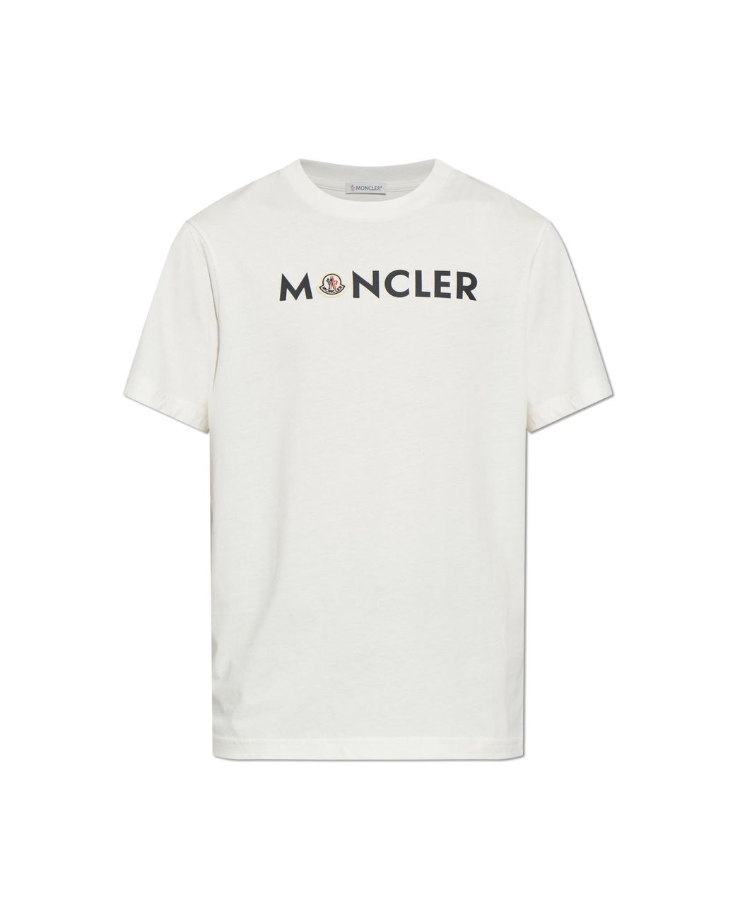 Moncler White T-Shirt With Logo for men