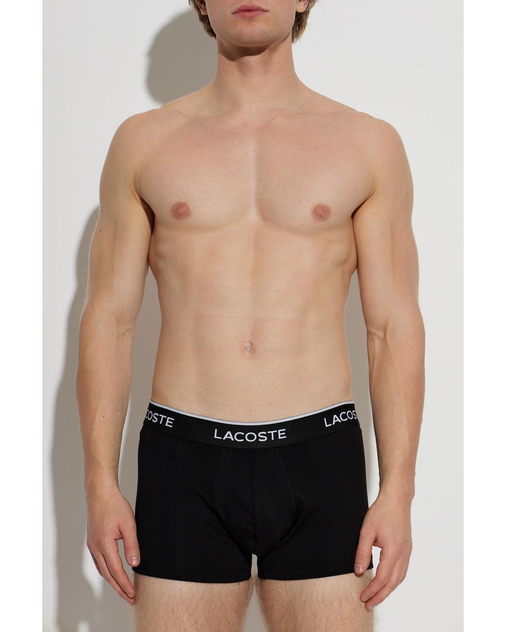 Lacoste White Three-Pack Of Cotton Boxer Briefs for men