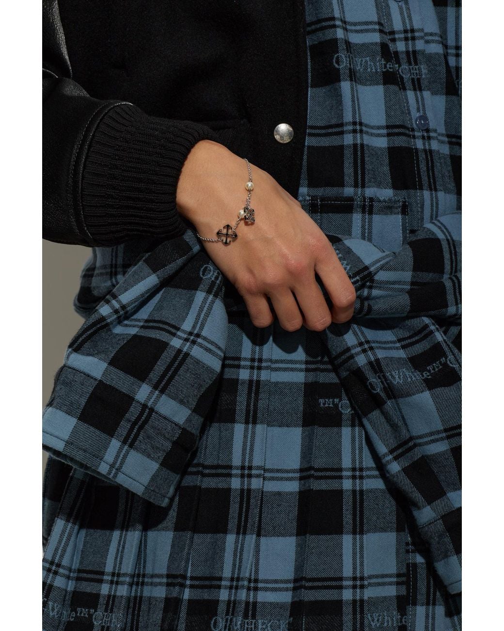 Off-White c/o Virgil Abloh Blue Bracelet With Faux Pearl