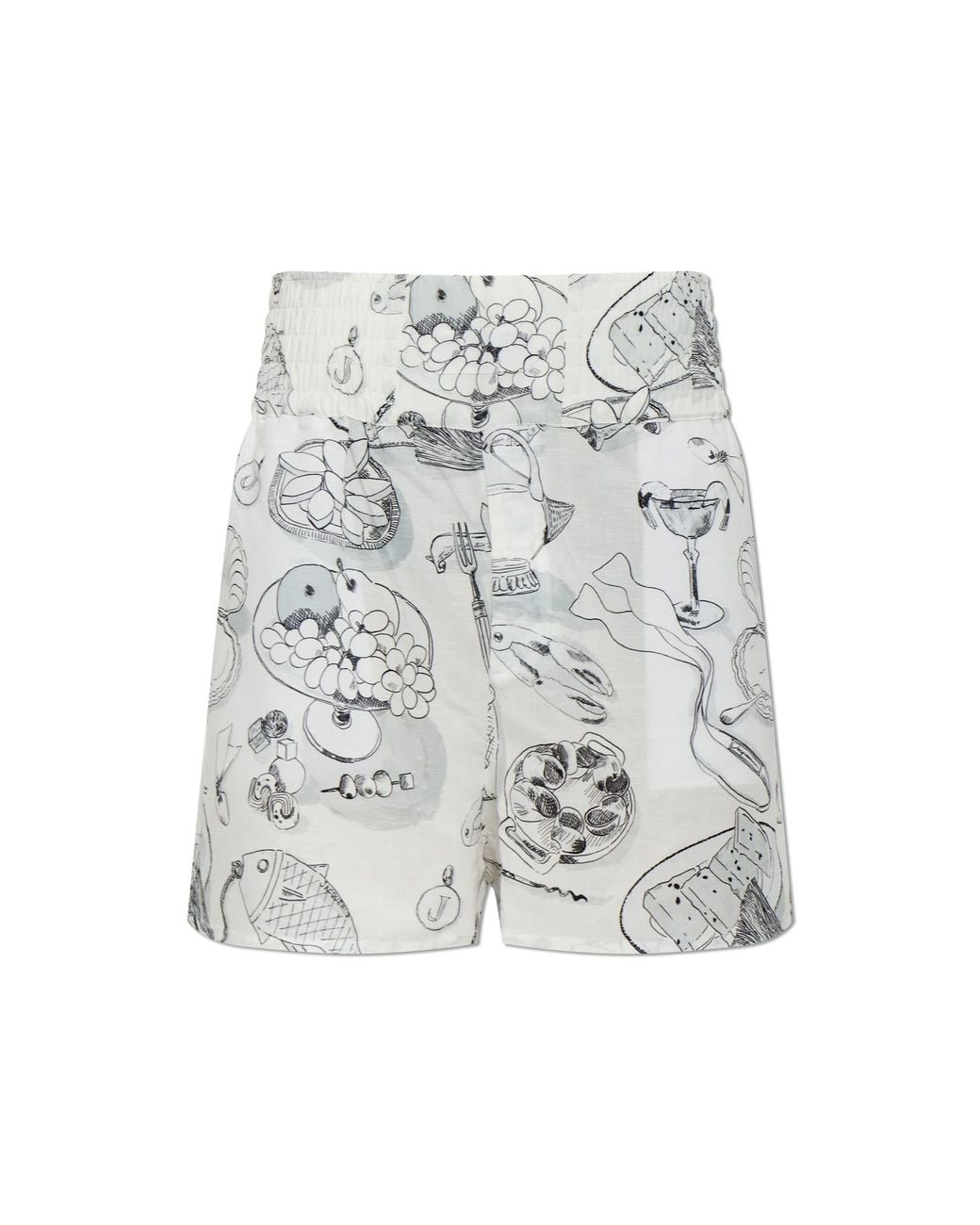 Jacquemus White Patterned Shorts for men