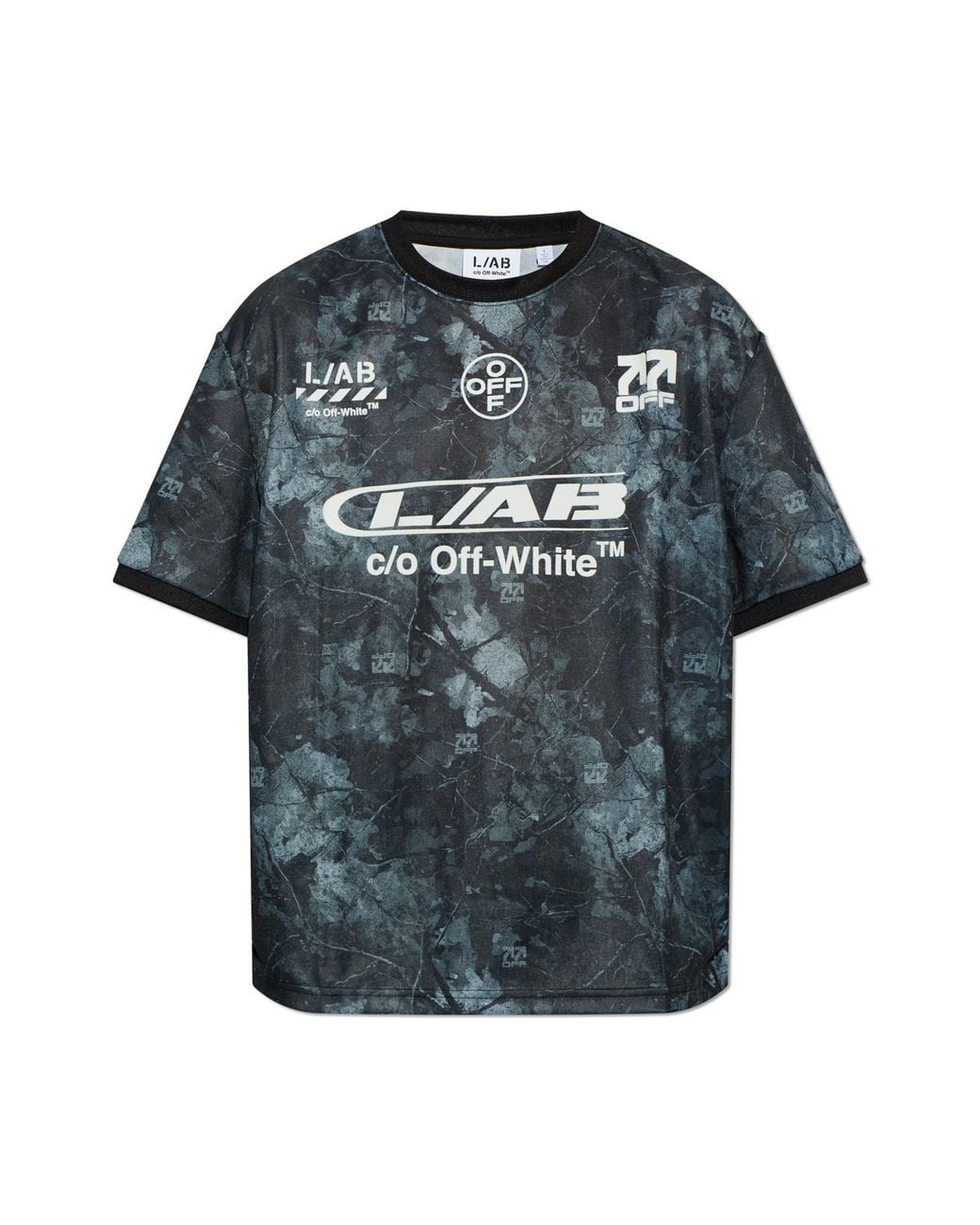 LAB C.O. OFF WHITE Gray Printed T-Shirt for men