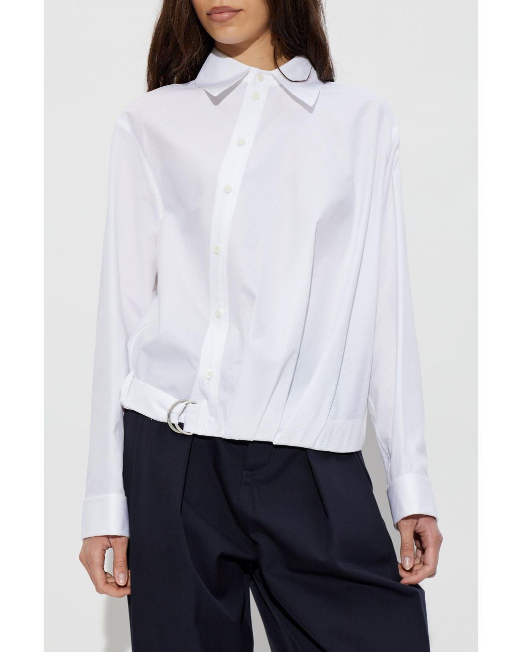 Loewe White Shirt With A Decorative Stripe