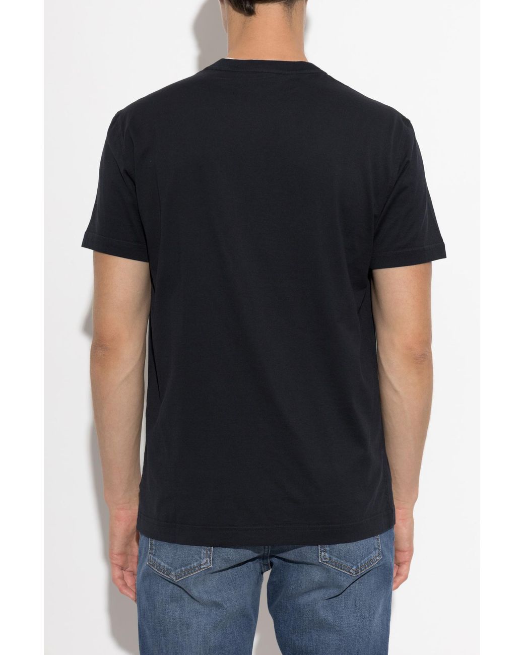 Dolce & Gabbana Black T-Shirt With Logo Patch for men