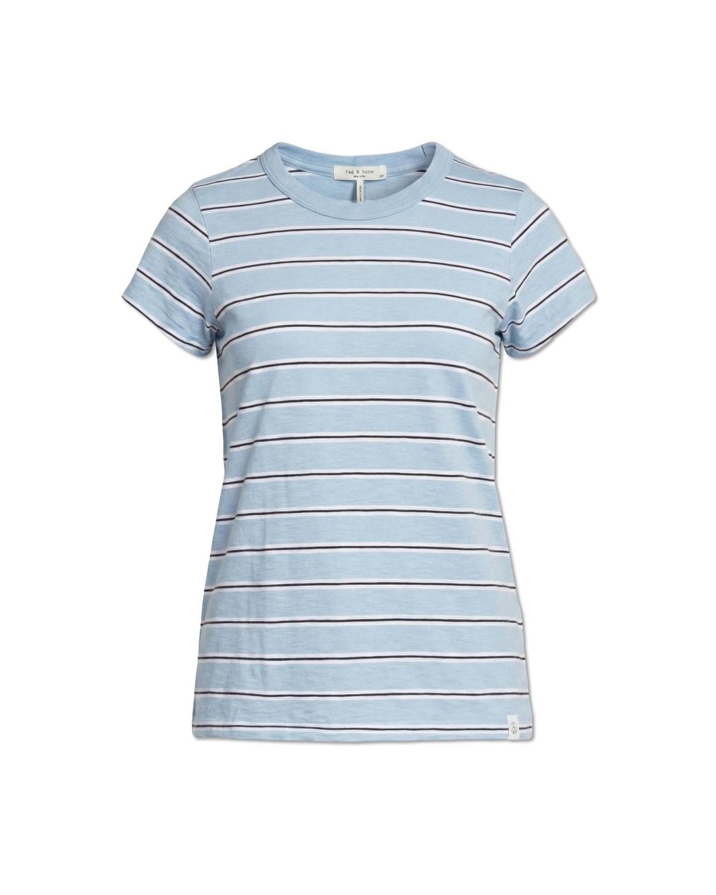 Rag & Bone Blue Striped Pattern T-Shirt