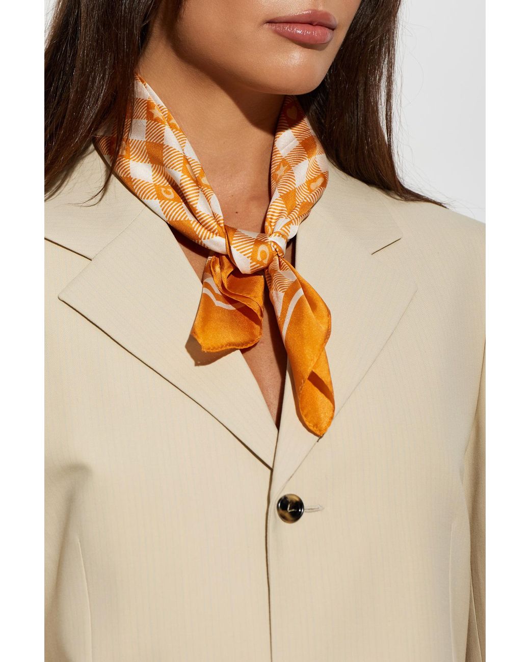 COACH Orange Silk Scarf