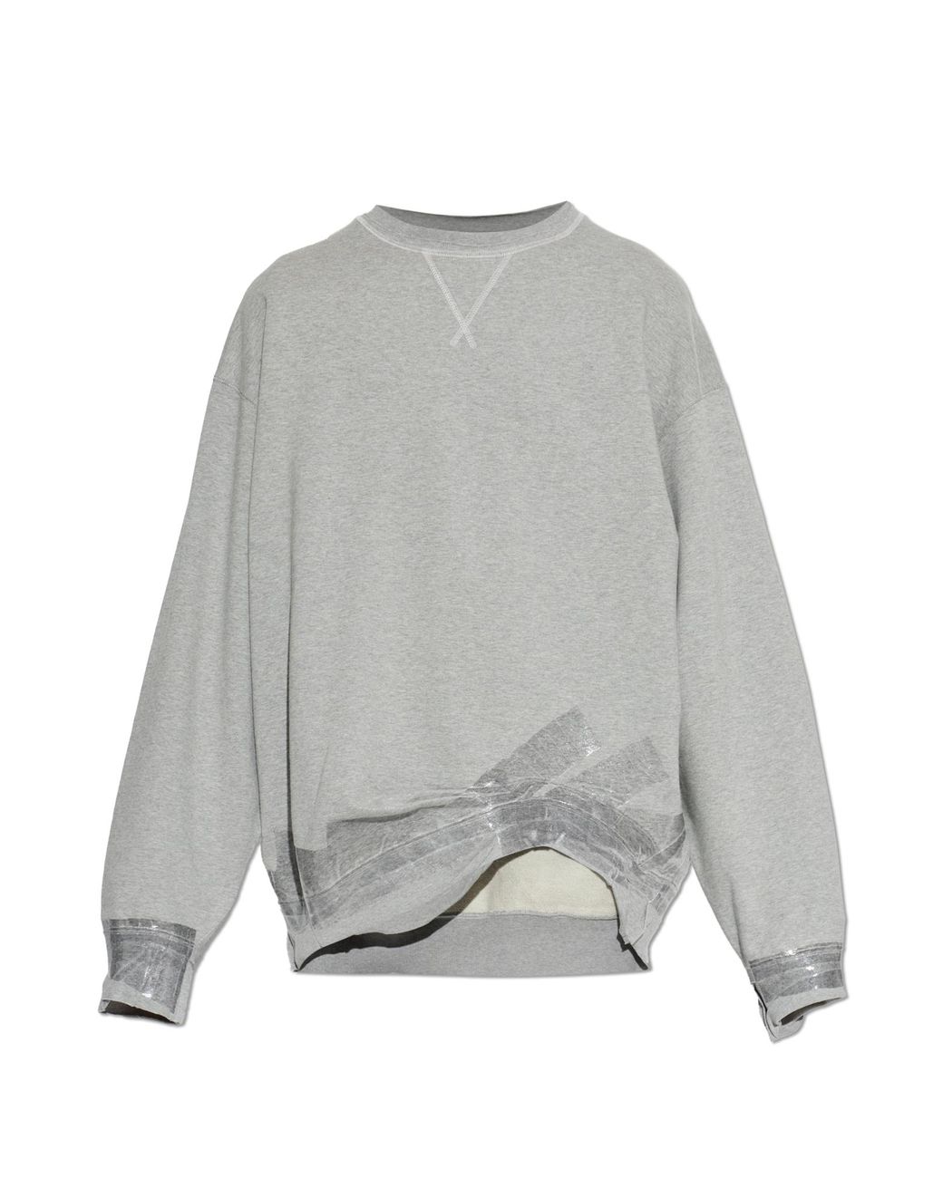 Maison Margiela Gray Asymmetrical-Cut Sweatshirt for men
