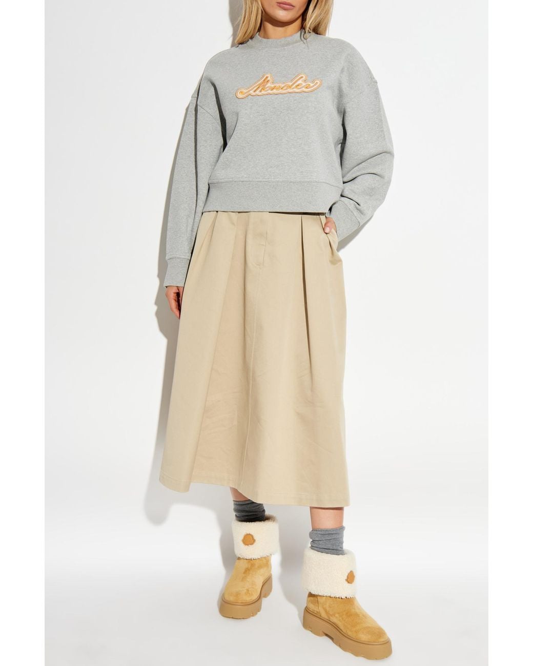 Moncler Gray Sweatshirt With Logo