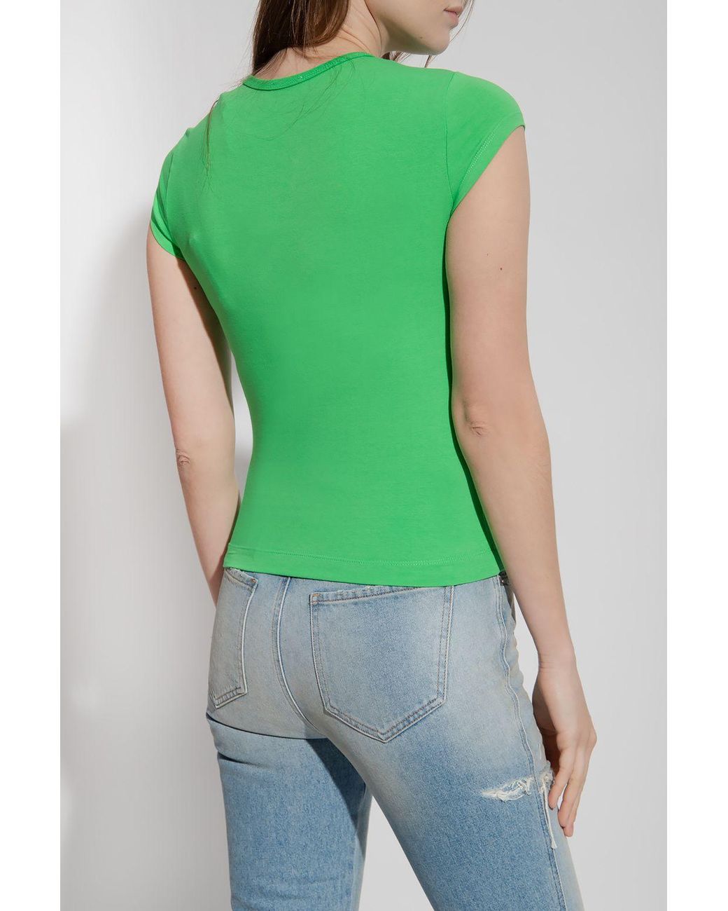DIESEL T-angie Cut-out Logo T-shirt in Green | Lyst DIESEL T-angie Cut-out Logo T-shirt in Green | Lyst