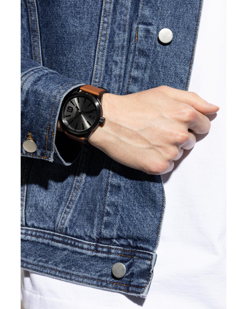 DIESEL Black Steel Watch "Mr Daddy" for men