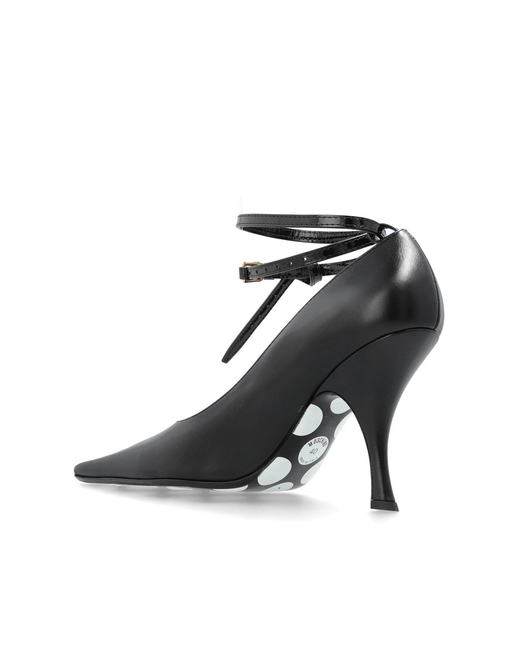 Moschino Black Leather Stilettos