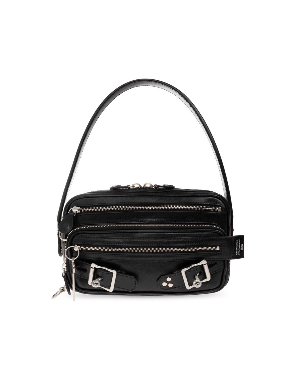 Acne Black Leather Bag With 'Vintage' Effect