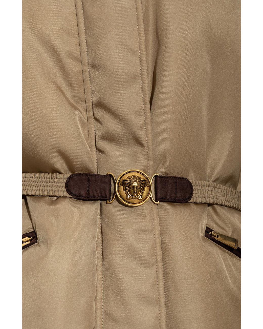 Versace Natural Insulated Belted Jacket