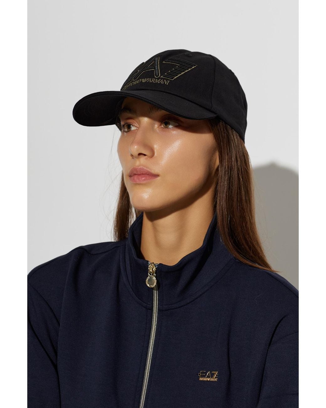 EA7 Black Cap With Logo