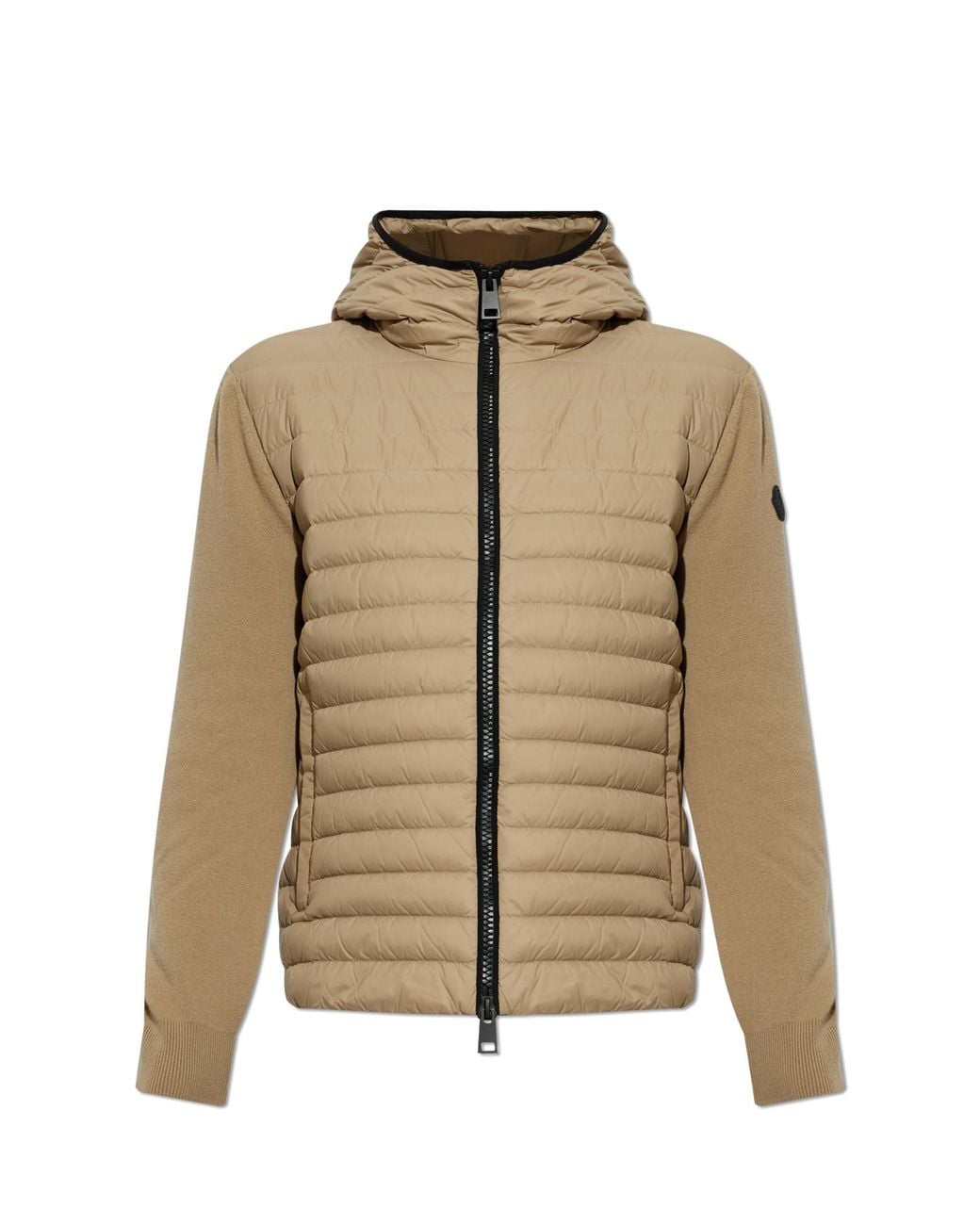 Moncler Natural Quilted-Front Cardigan for men