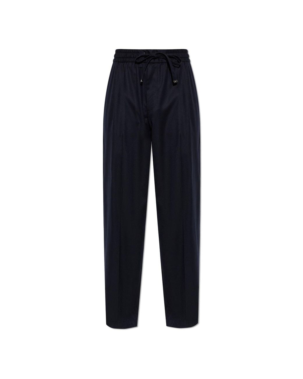 Dolce & Gabbana Blue Wool Pleated Trousers for men