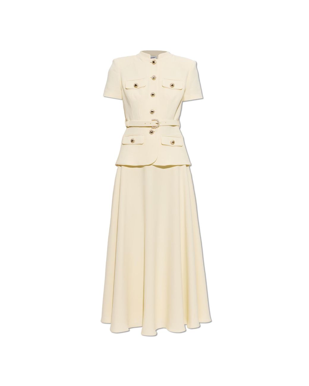 Self-Portrait White Two-Piece Dress With Belt