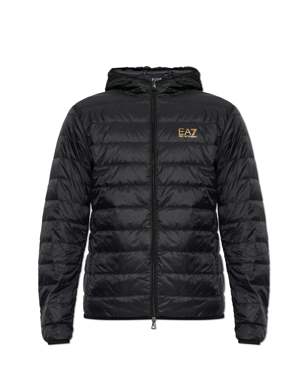 EA7 Black Down Jacket From The 'Sustainability' Collection for men
