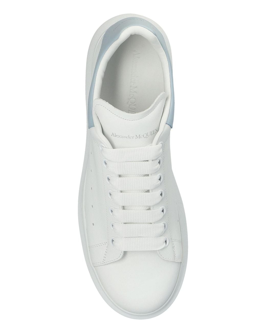 McQueen White Leather Sports Shoes With Logo for men