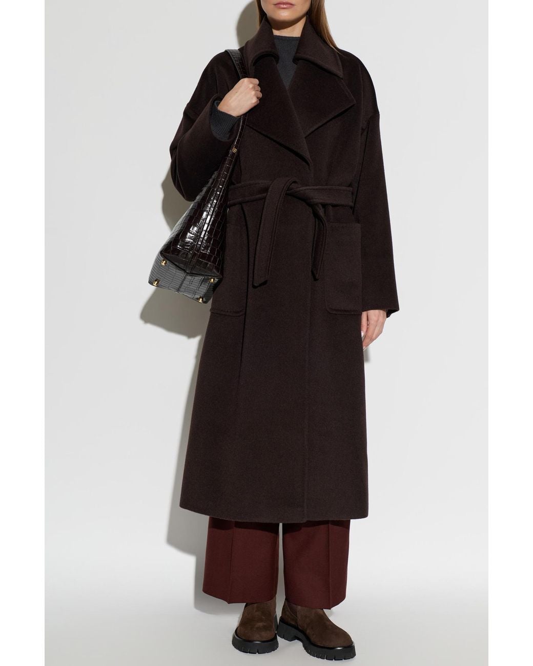 Max Mara Black Wool Coat 'Panda'