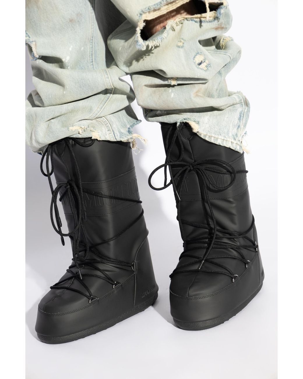 Moon Boot Black Snow Boots Icon Rubber for men