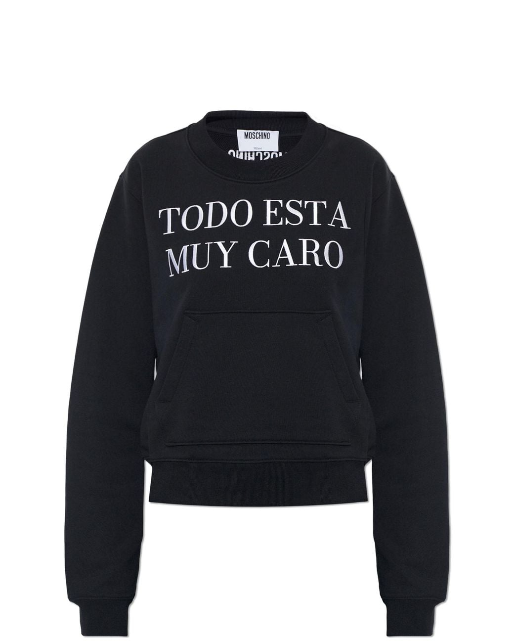 Moschino Black Sweatshirt With Embroidered Logo