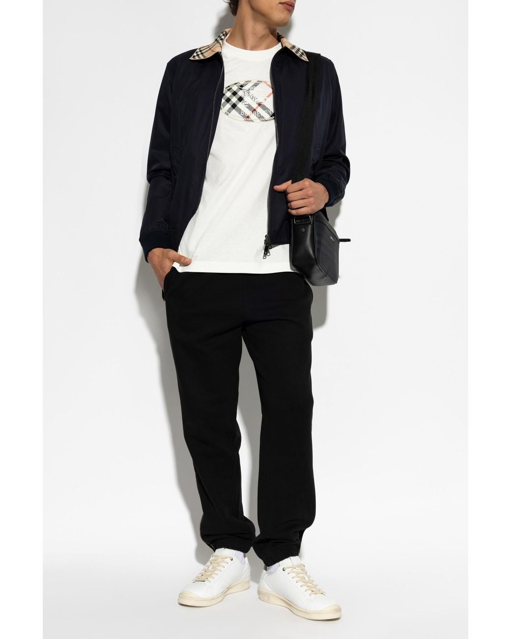 Burberry Blue Jacket With Logo for men