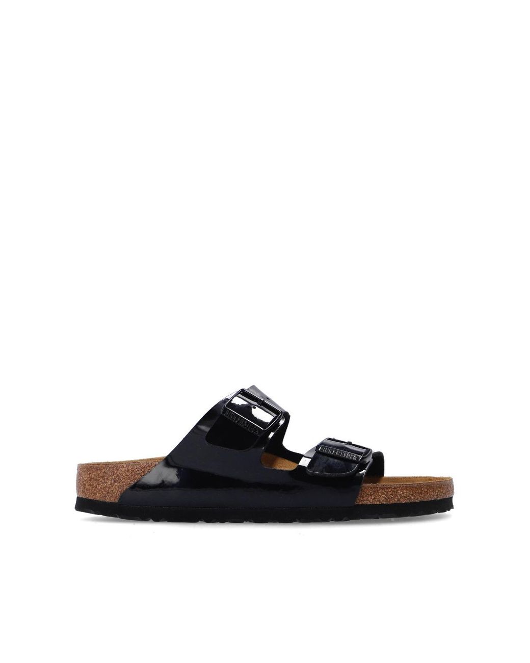 Birkenstock 'arizona Bs' Leather Slides Black - Lyst