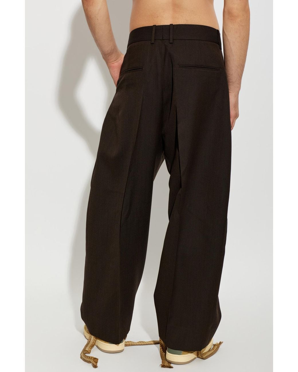 Studio Nicholson Black Wool Trousers 'Fume' for men