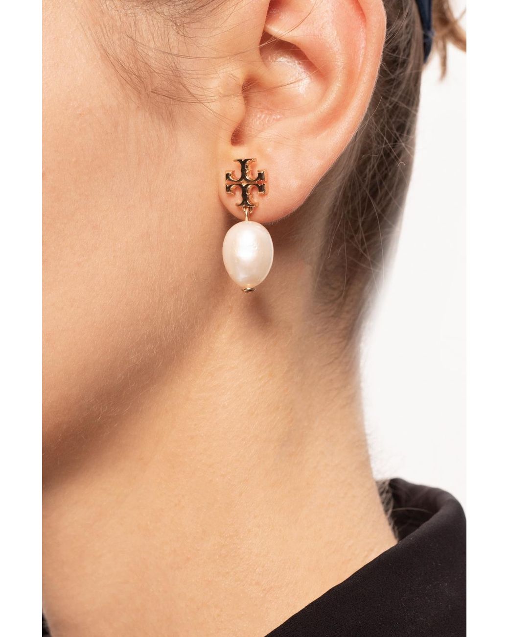 Tory Burch White 'Kira Pearl' Earrings