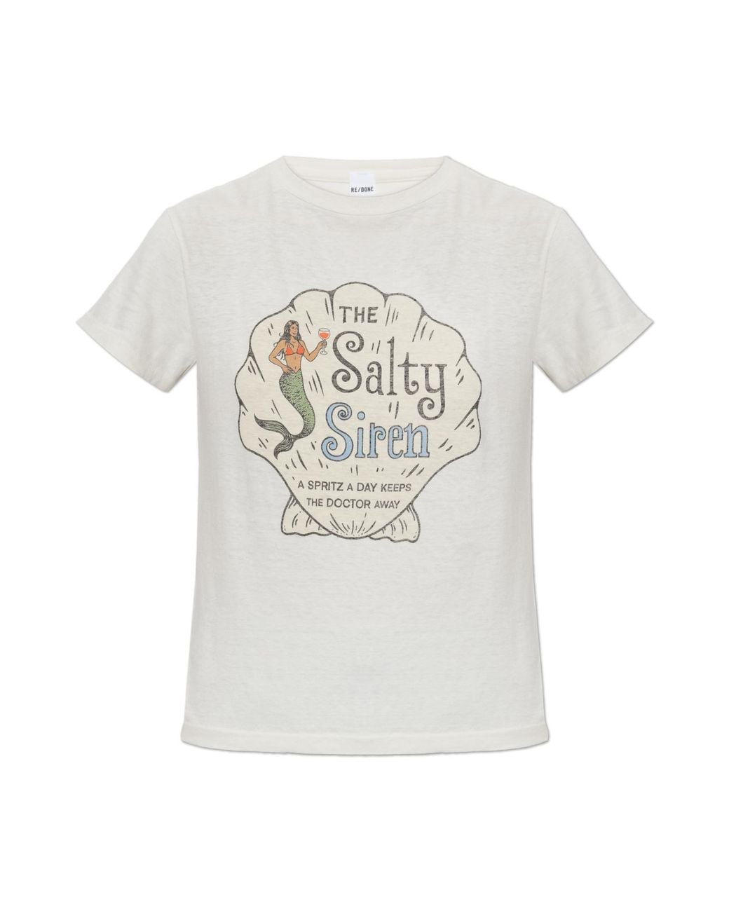 Re/done White T-Shirt With Print