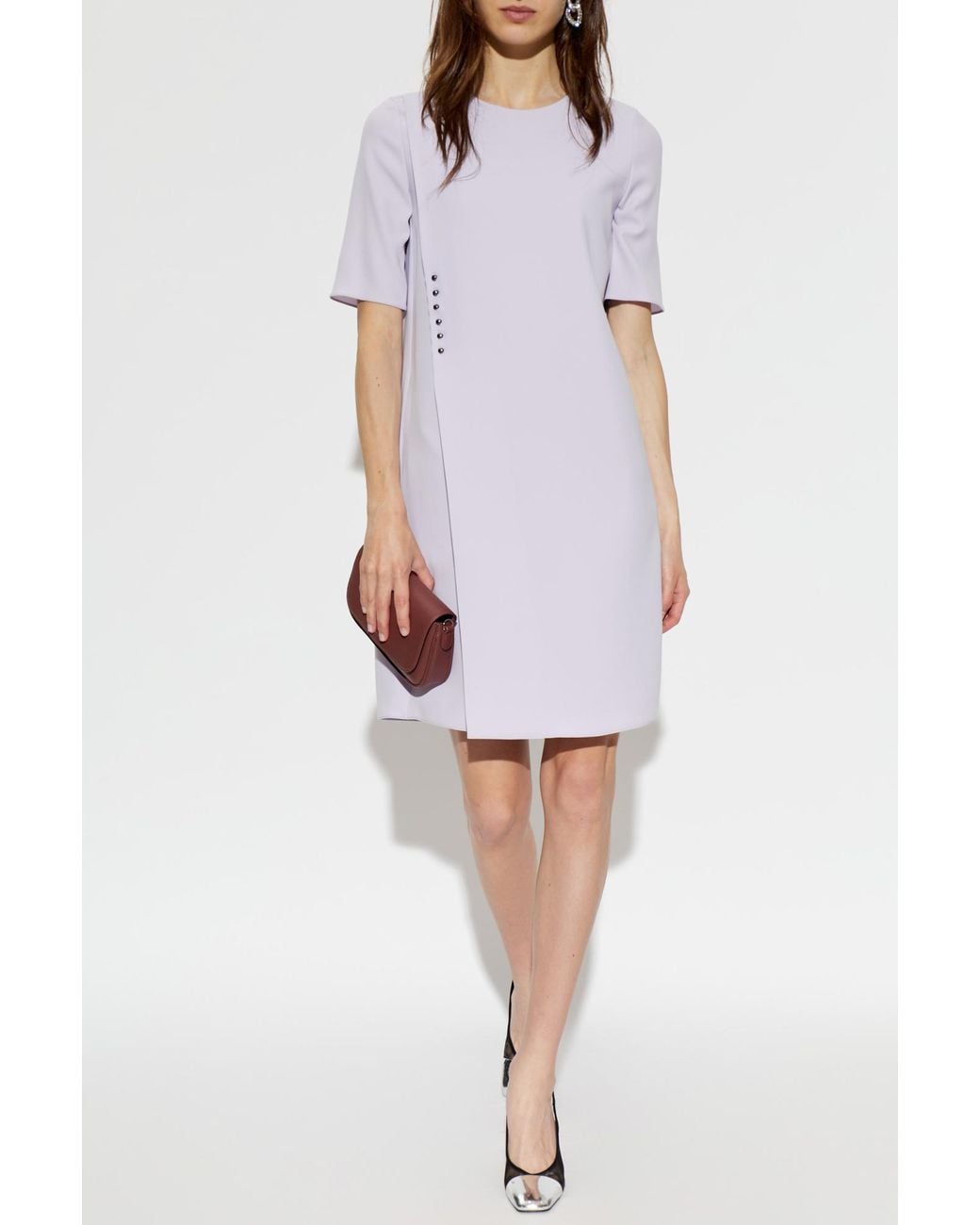 Emporio Armani White Dress With A Pleat