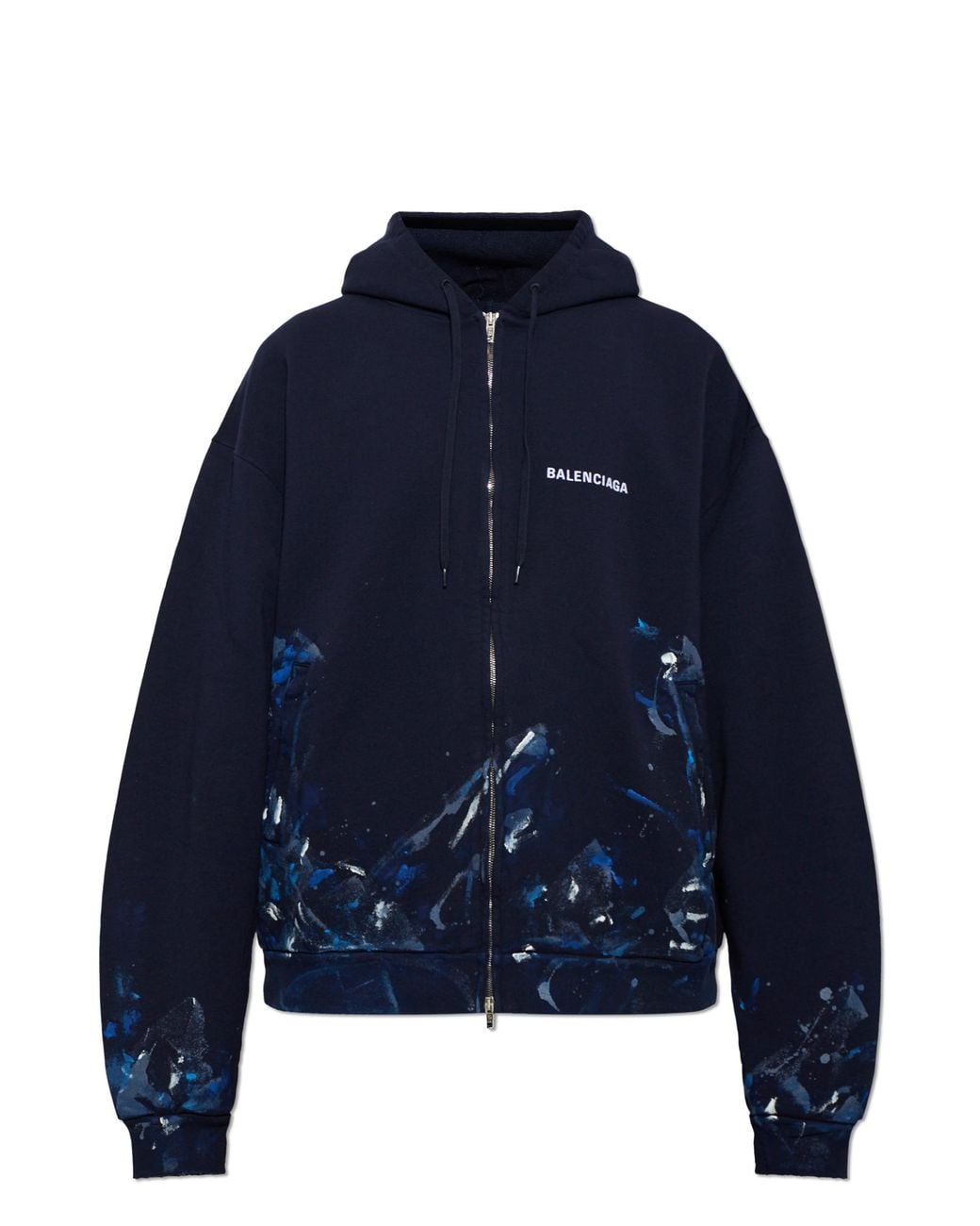 Balenciaga Blue Embroidered Logo Sweatshirt for men