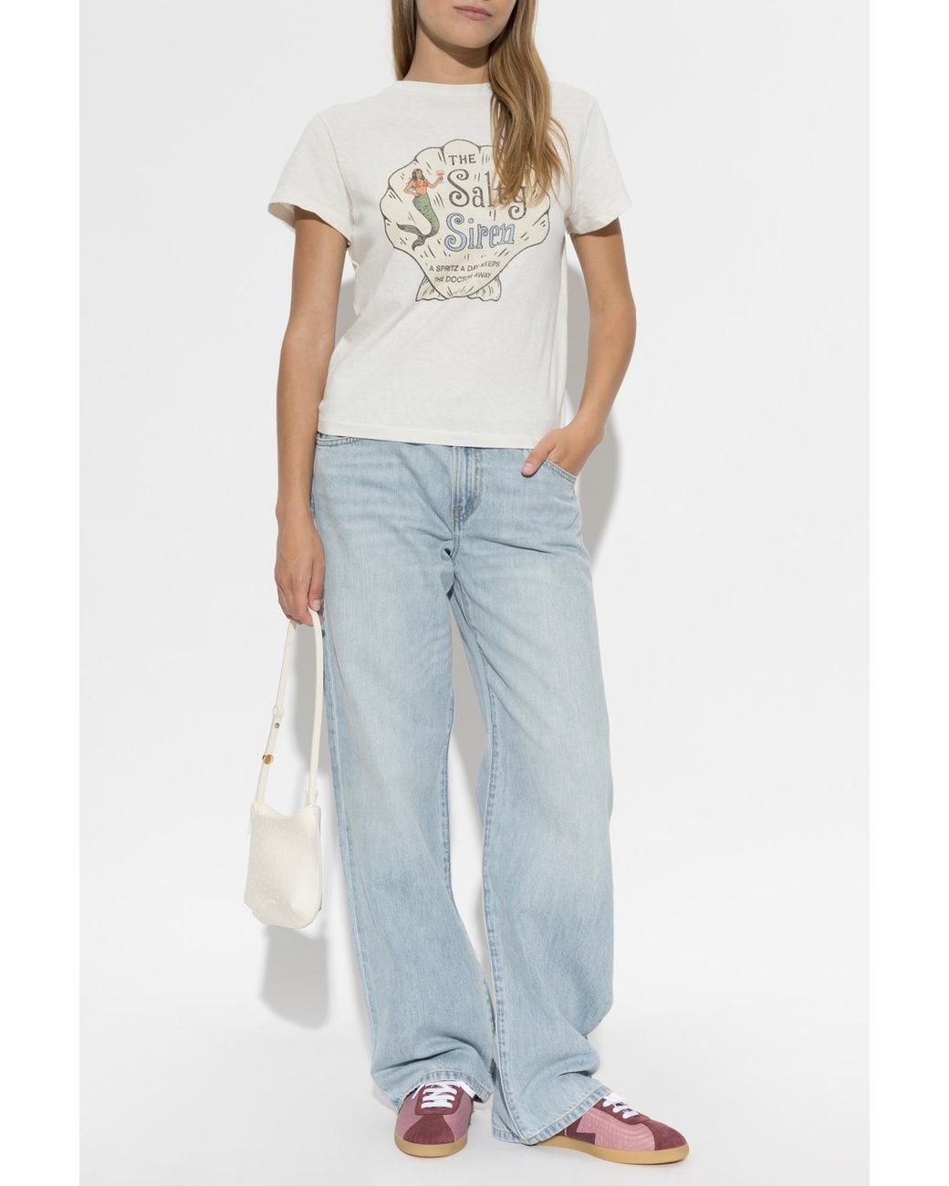 Re/done White T-Shirt With Print