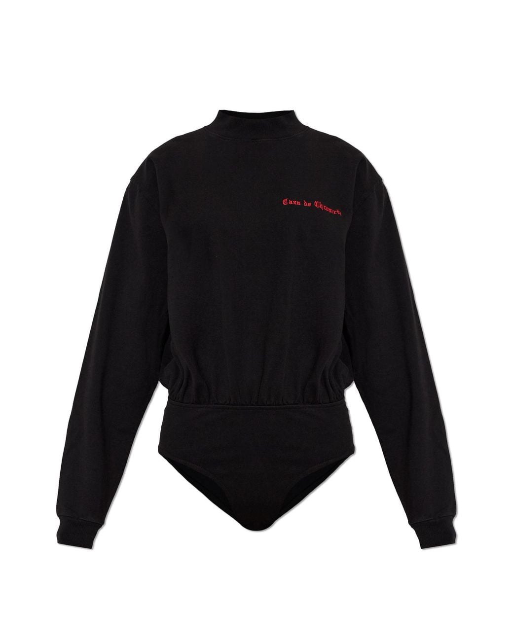 Willy Chavarria Black Long-Sleeved Bodysuit